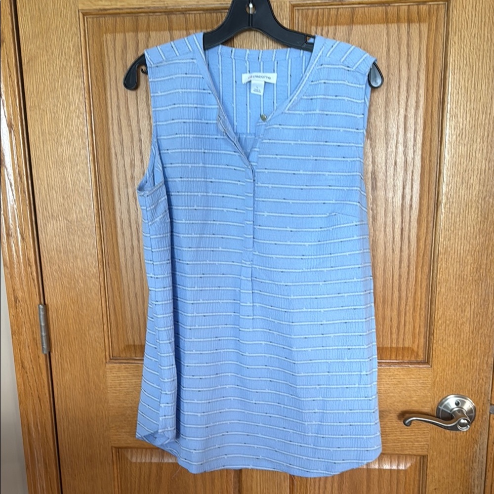 Liz Claiborne Blue Striped Sleeveless Top